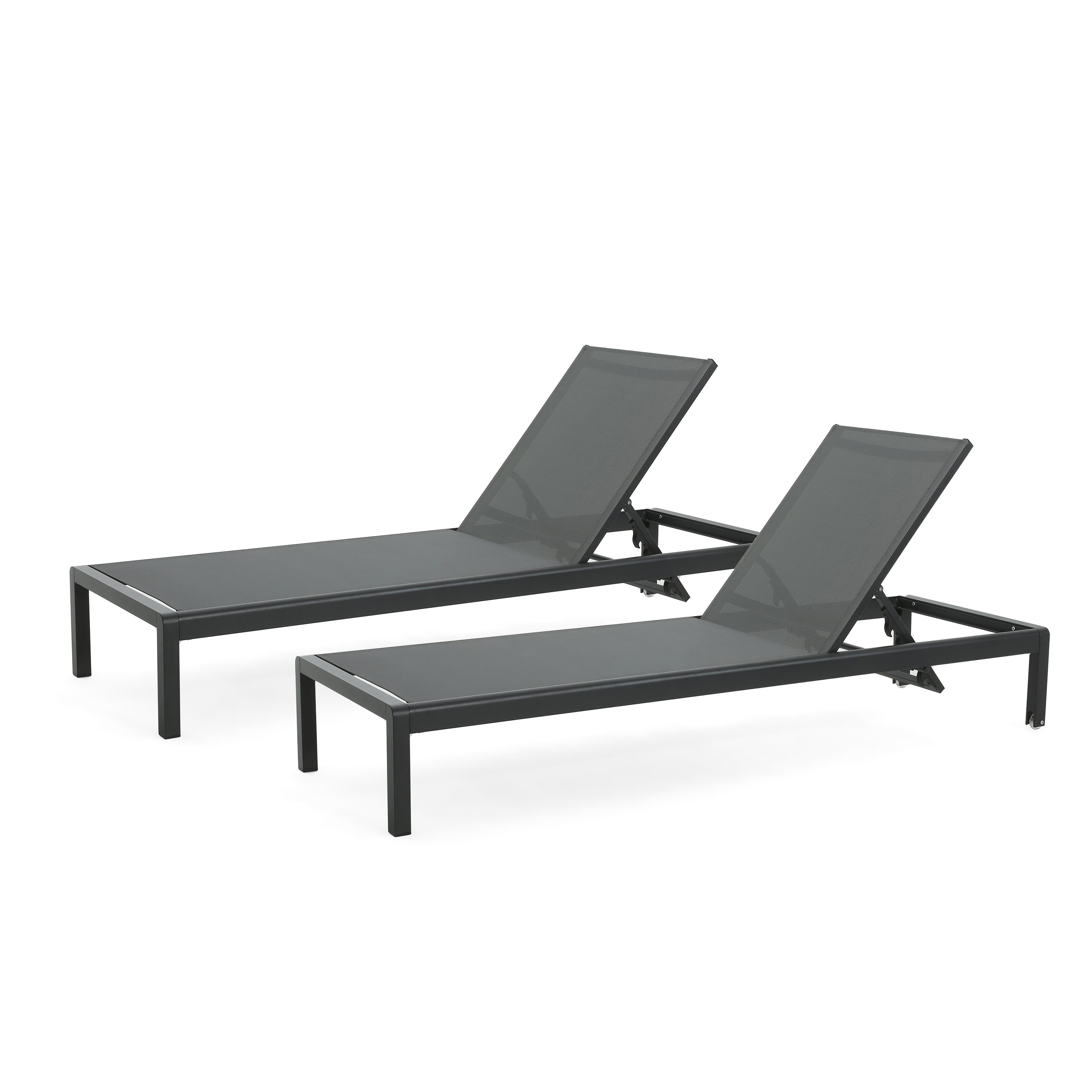 Chaise longue d'extérieur en aluminium Cape Coral (lot de 2) par Christopher Knight Home - 77,56 L x 25,20 l x 11,80 h (cm)