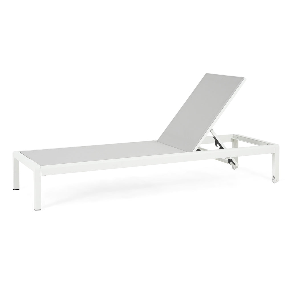 Chaise longue d'extérieur en aluminium Cape Coral (lot de 2) par Christopher Knight Home - 77,56 L x 25,20 l x 11,80 h (cm)