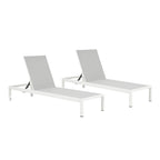 Chaise longue d'extérieur en aluminium Cape Coral (lot de 2) par Christopher Knight Home - 77,56 L x 25,20 l x 11,80 h (cm)
