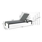 Chaise longue d'extérieur en aluminium Cape Coral (lot de 2) par Christopher Knight Home - 77,56 L x 25,20 l x 11,80 h (cm)