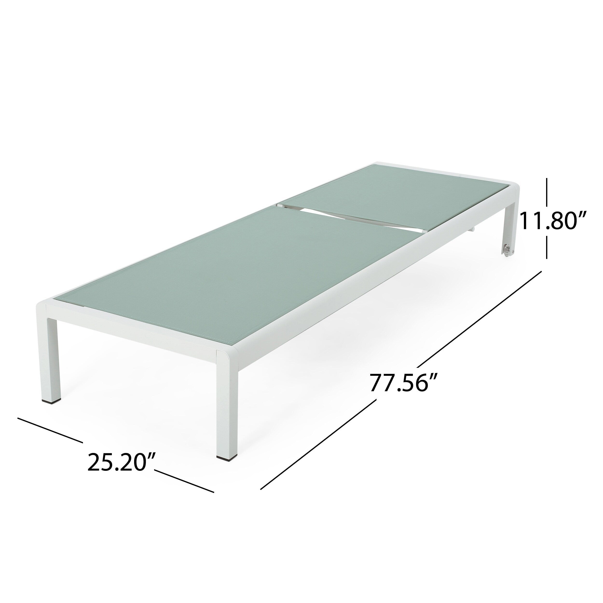 Chaise longue d'extérieur en aluminium Cape Coral (lot de 2) par Christopher Knight Home - 77,56 L x 25,20 l x 11,80 h (cm)