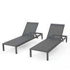 Chaise longue d'extérieur en aluminium Cape Coral (lot de 2) par Christopher Knight Home - 77,56 L x 25,20 l x 11,80 h (cm)