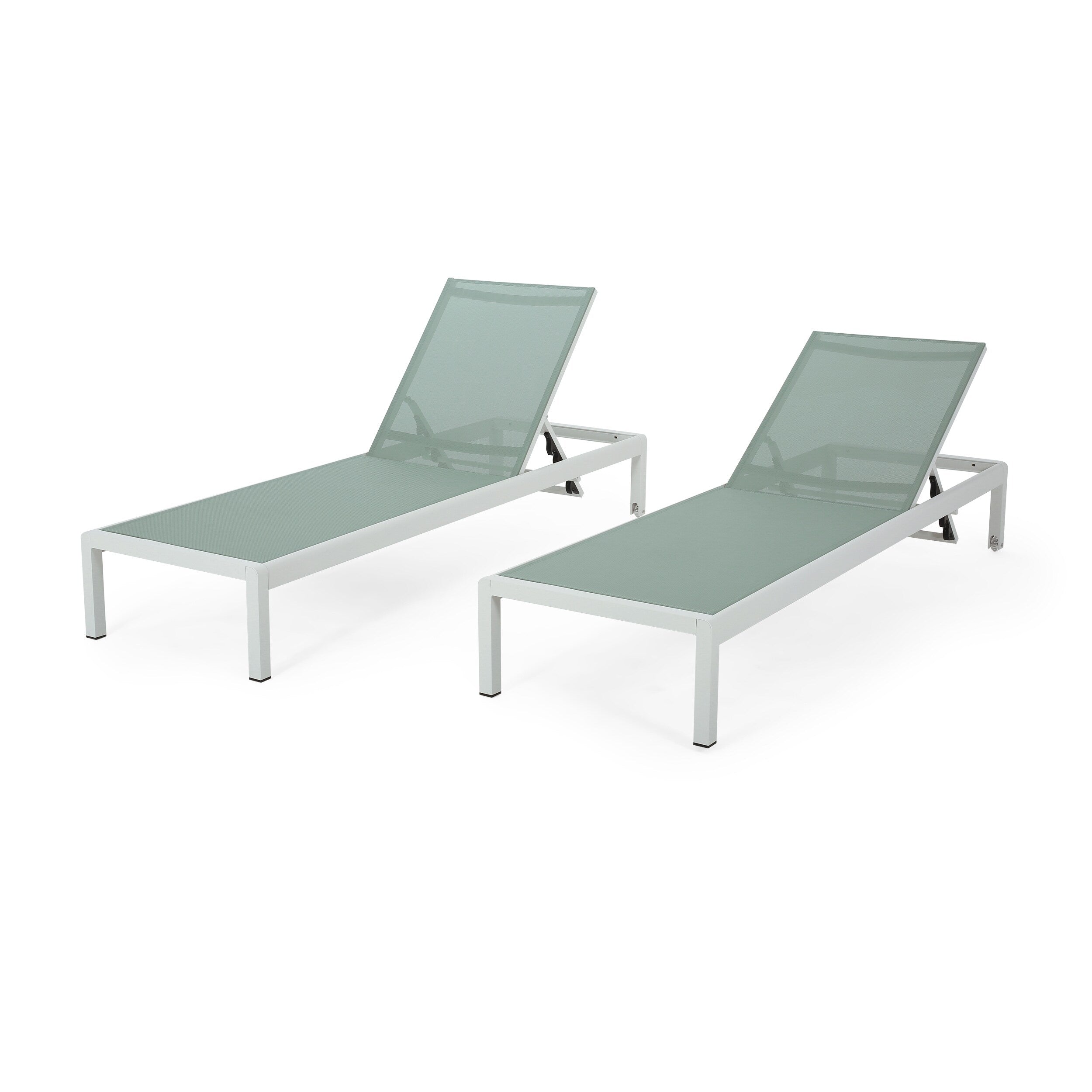 Chaise longue d'extérieur en aluminium Cape Coral (lot de 2) par Christopher Knight Home - 77,56 L x 25,20 l x 11,80 h (cm)
