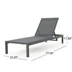 Chaise longue d'extérieur en aluminium Cape Coral (lot de 2) par Christopher Knight Home - 77,56 L x 25,20 l x 11,80 h (cm)