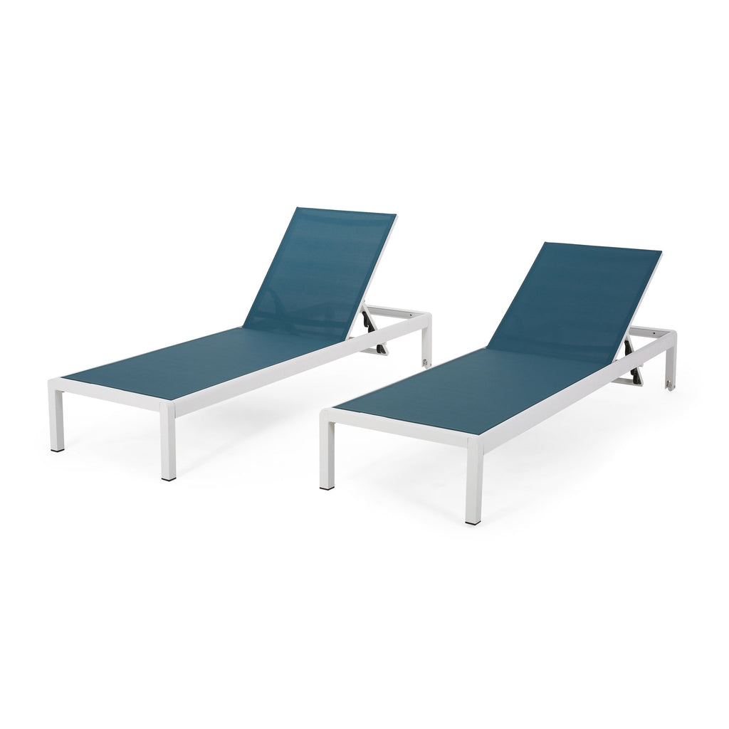 Chaise longue d'extérieur en aluminium Cape Coral (lot de 2) par Christopher Knight Home - 77,56 L x 25,20 l x 11,80 h (cm)