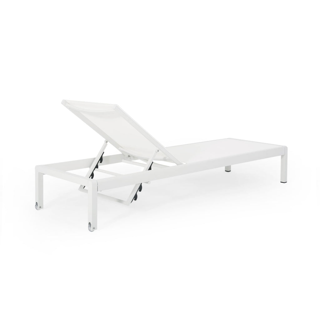 Chaise longue d'extérieur en aluminium Cape Coral (lot de 2) par Christopher Knight Home - 77,56 L x 25,20 l x 11,80 h (cm)