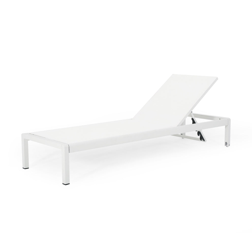 Chaise longue d'extérieur en aluminium Cape Coral (lot de 2) par Christopher Knight Home - 77,56 L x 25,20 l x 11,80 h (cm)