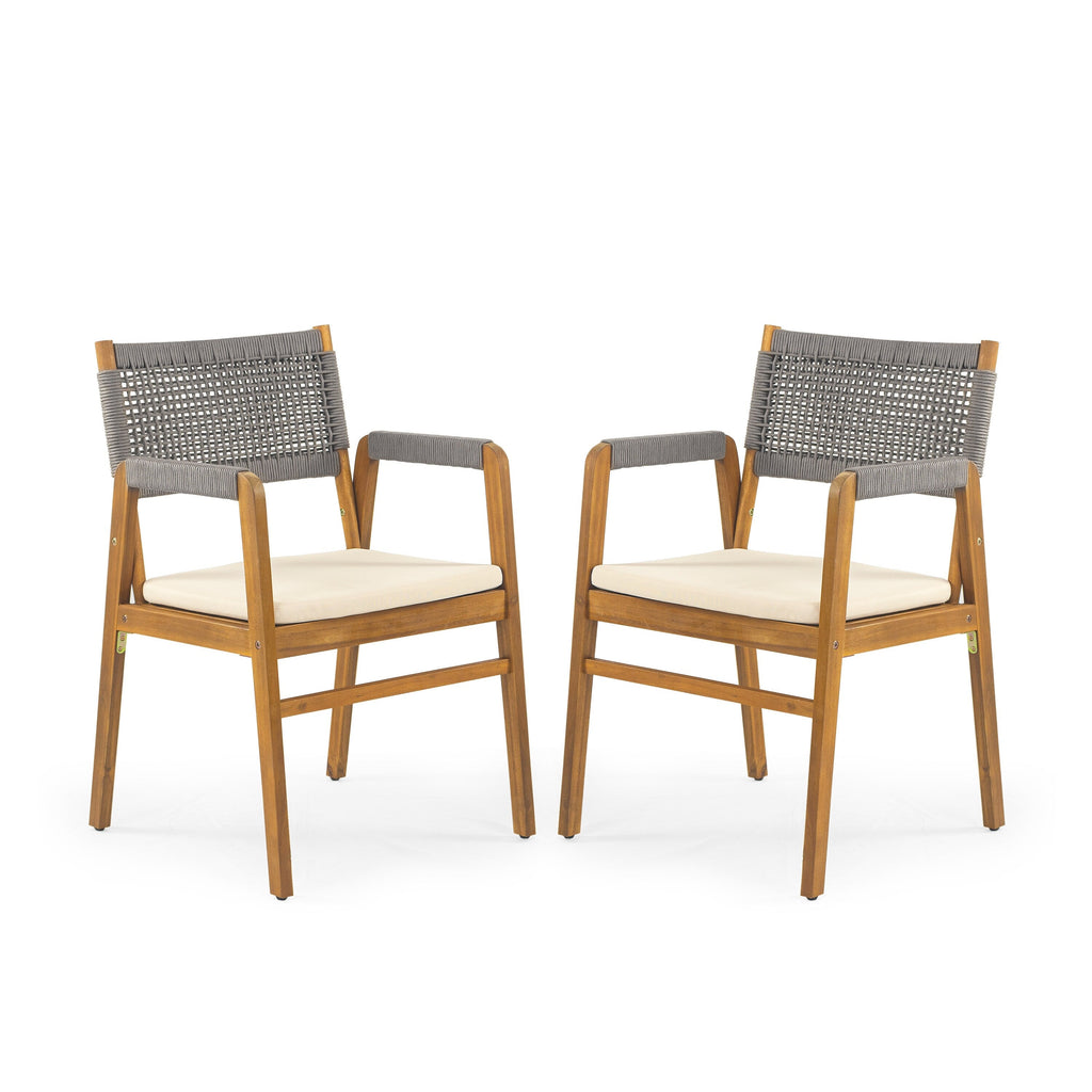 Ensemble de salle à manger d'extérieur 5 pièces en bois d'acacia Captef par Christopher Knight Home