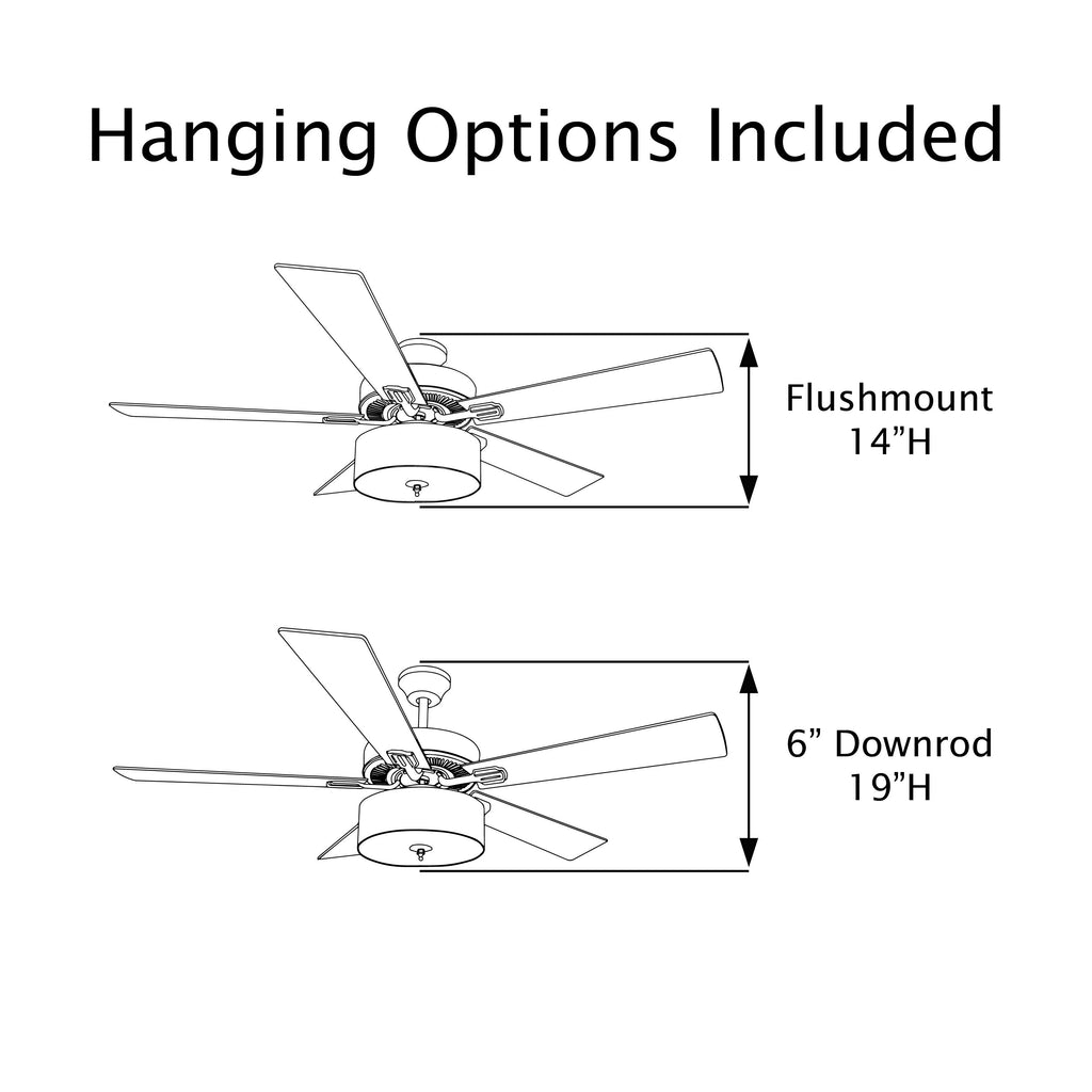 Ventilateur de plafond LED à 52 pales, style loft, métal brossé, style farmhouse