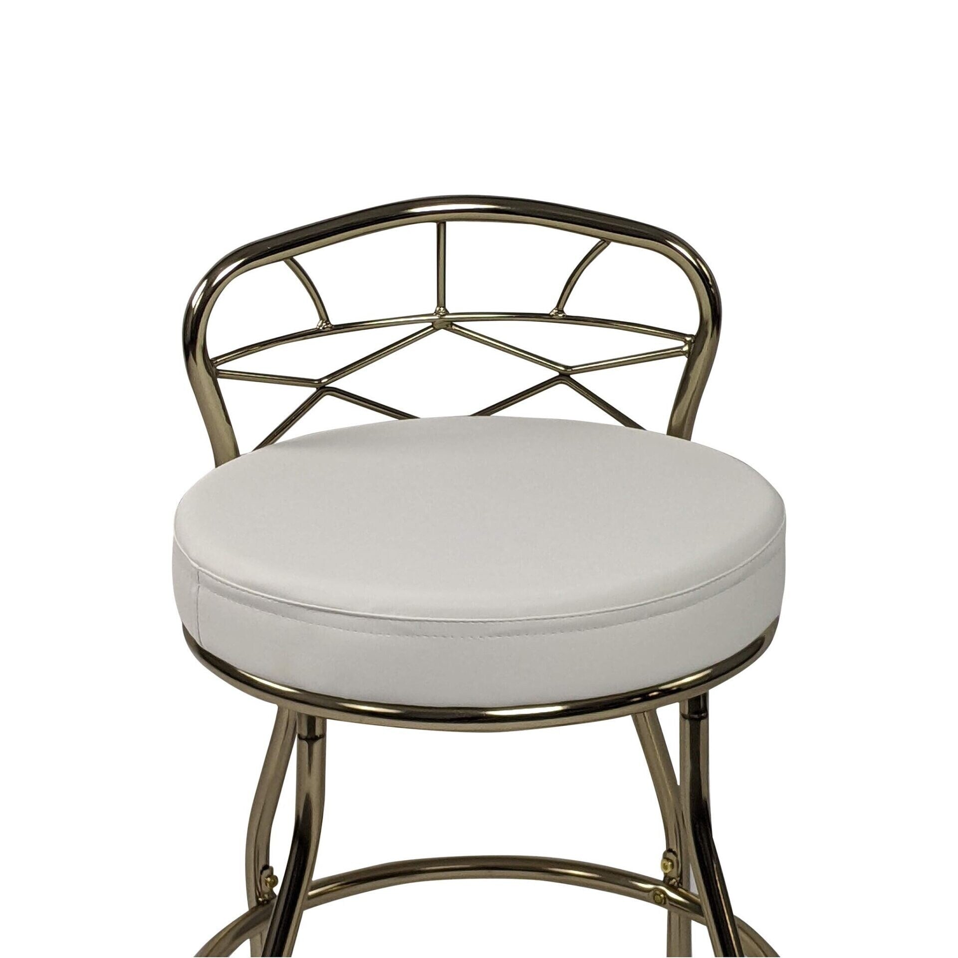 Tabouret de coiffeuse Diana à dossier en X de Carolina Living avec roulettes