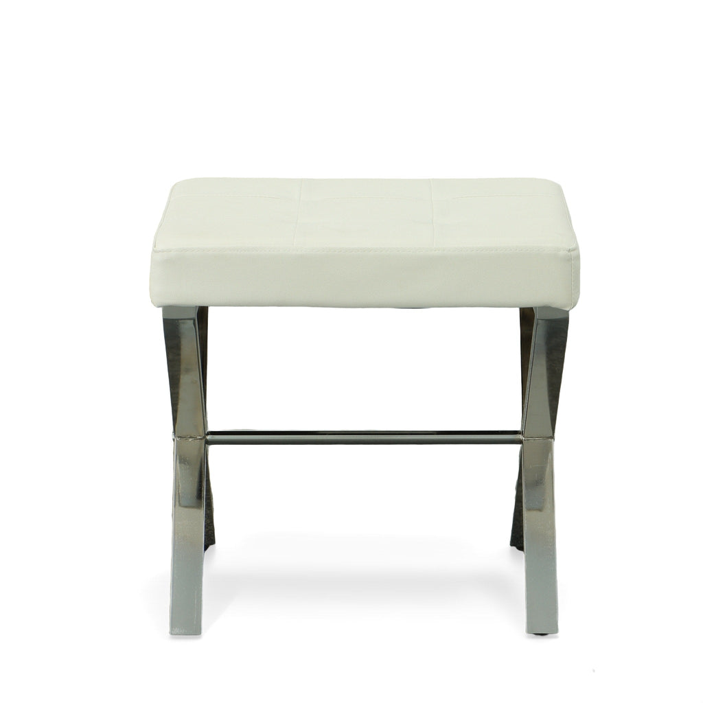 Banc de coiffeuse Elisabetta de Carolina Living - Blanc/Chrome