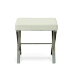 Banc de coiffeuse Elisabetta de Carolina Living - Blanc/Chrome