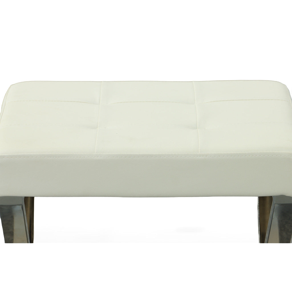 Banc de coiffeuse Elisabetta de Carolina Living - Blanc/Chrome