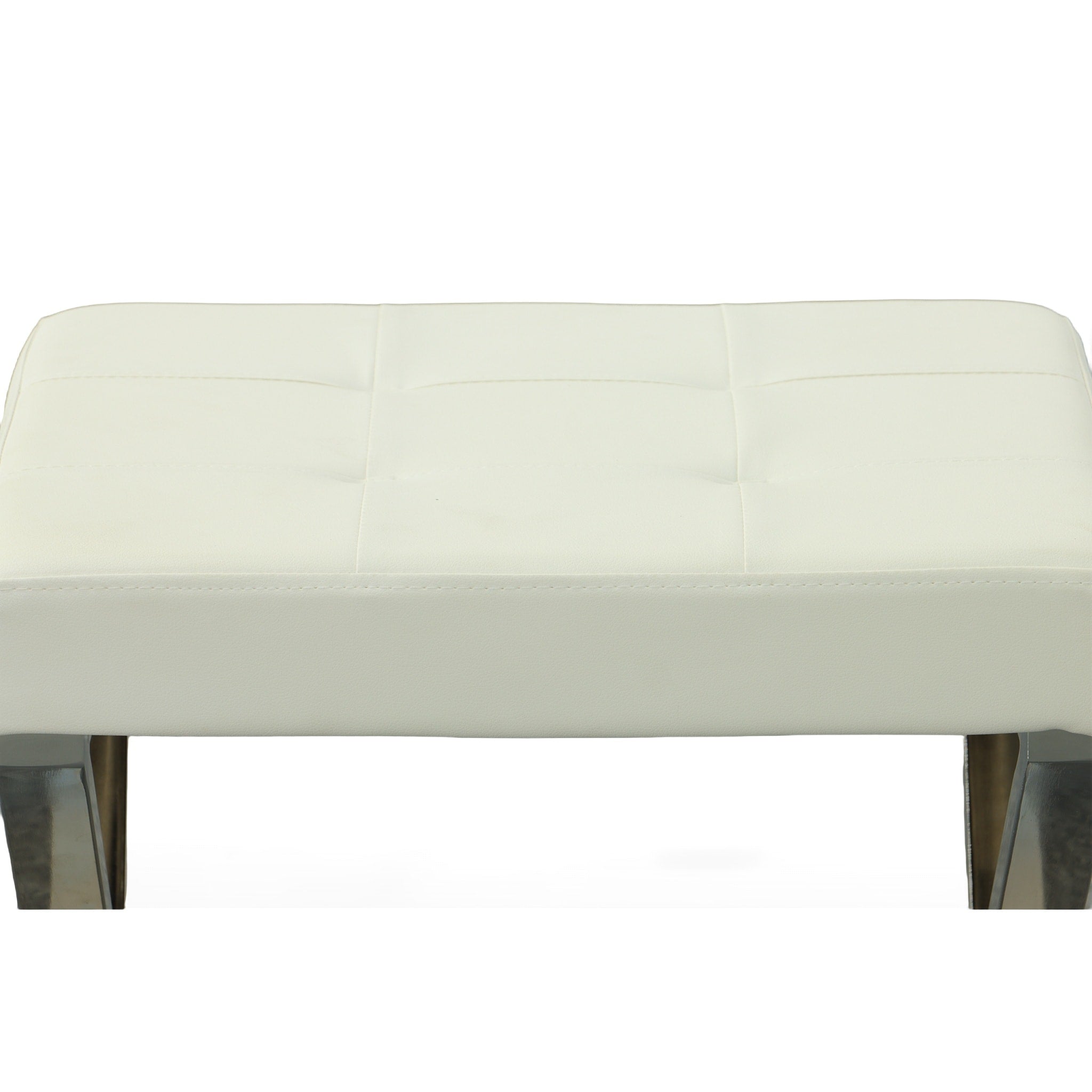 Banc de coiffeuse Elisabetta de Carolina Living - Blanc/Chrome