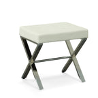 Banc de coiffeuse Elisabetta de Carolina Living - Blanc/Chrome