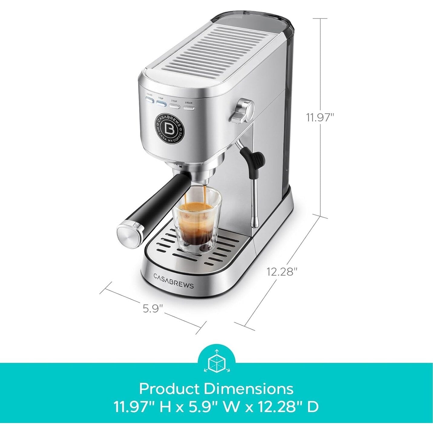 Machine à expresso CASABREWS CM5418Basic 20 bars avec mousseur de lait pour la maison