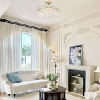 Casandra, plafonnier à 4 lumières en laiton brossé avec cristaux