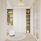 Casandra, plafonnier à 4 lumières en laiton brossé avec cristaux