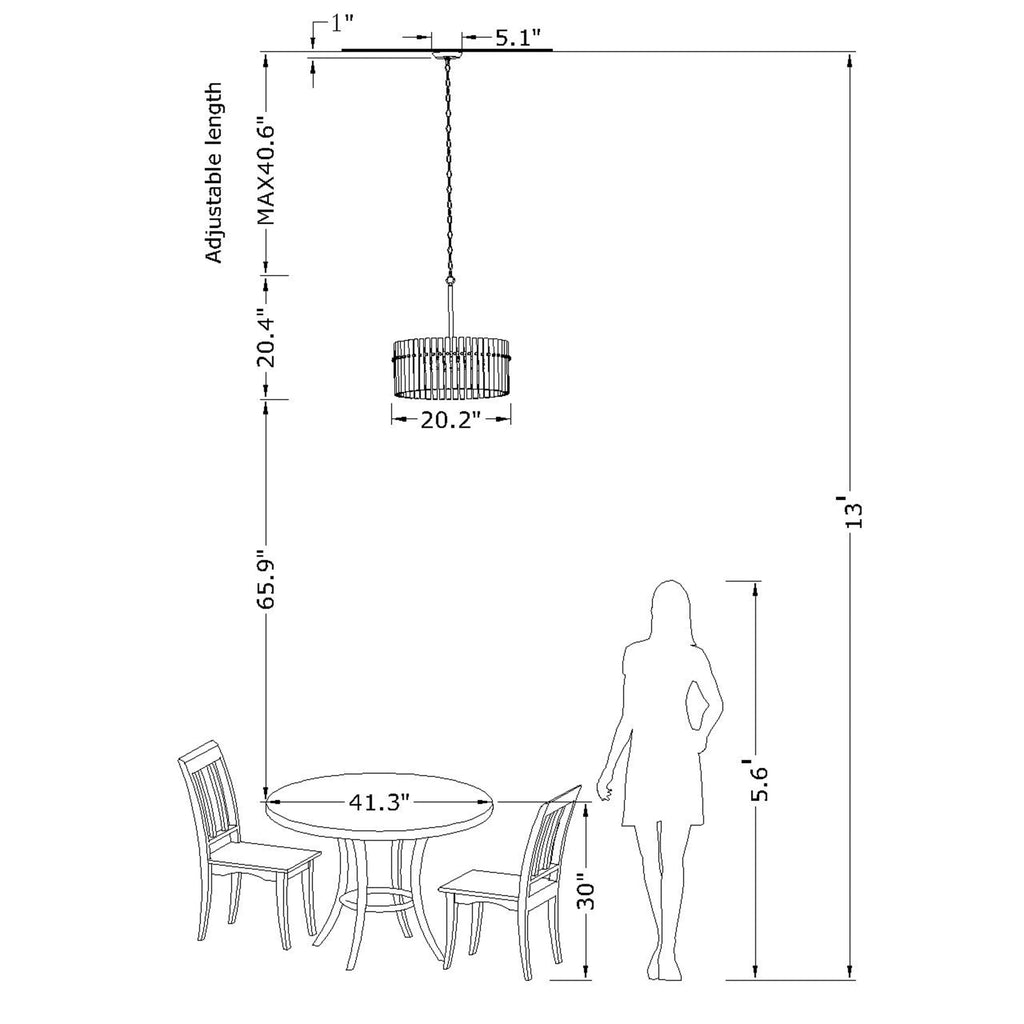 Luminaire à suspension en cristal Casandra à 5 lumières