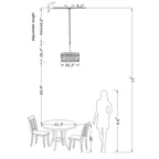 Luminaire à suspension en cristal Casandra à 5 lumières