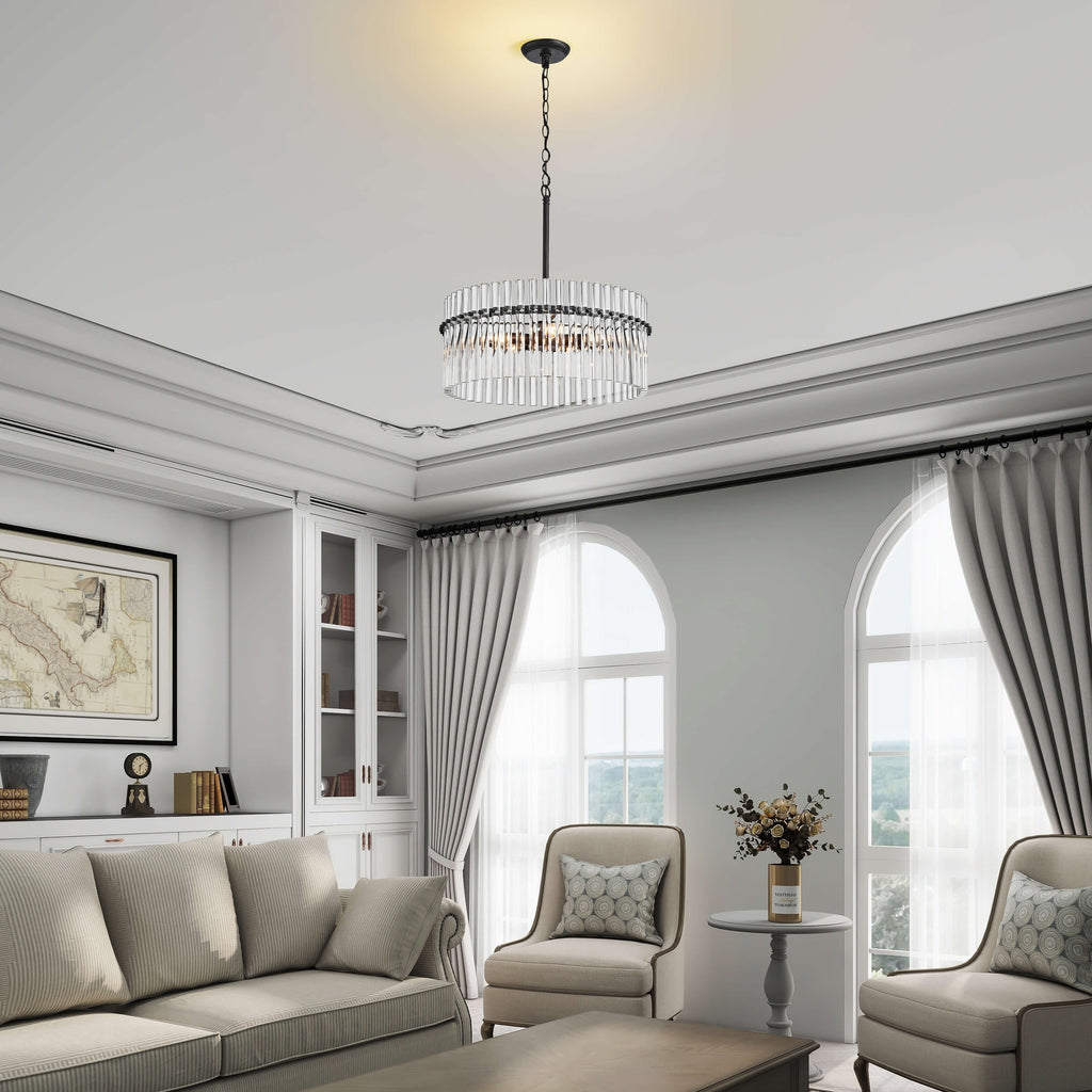 Luminaire à suspension en cristal Casandra à 5 lumières