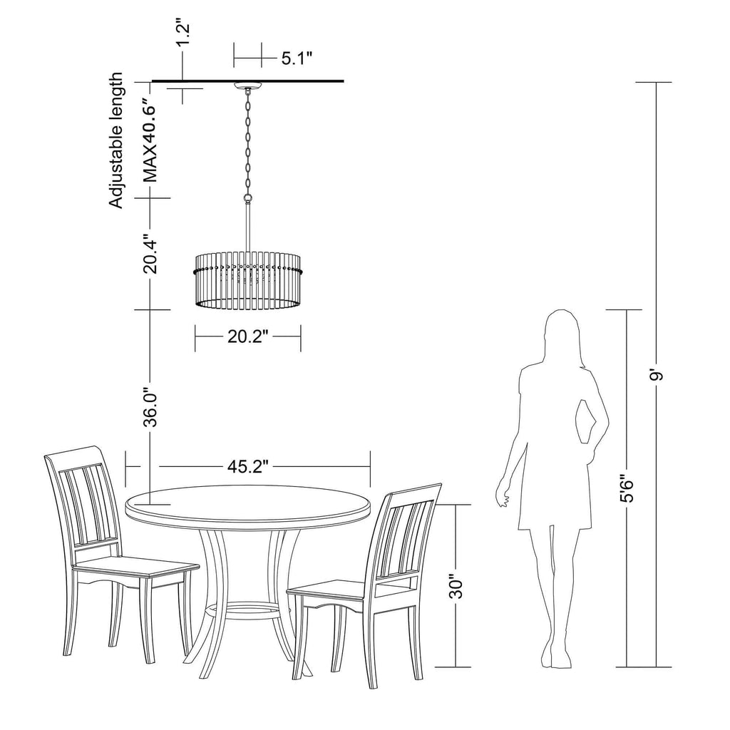 Luminaire à suspension en cristal Casandra à 5 lumières