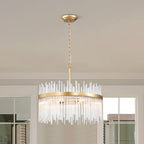 Chandail Casandra à 5 lumières en bronze brillant avec barres en verre transparent - Bronze brillant