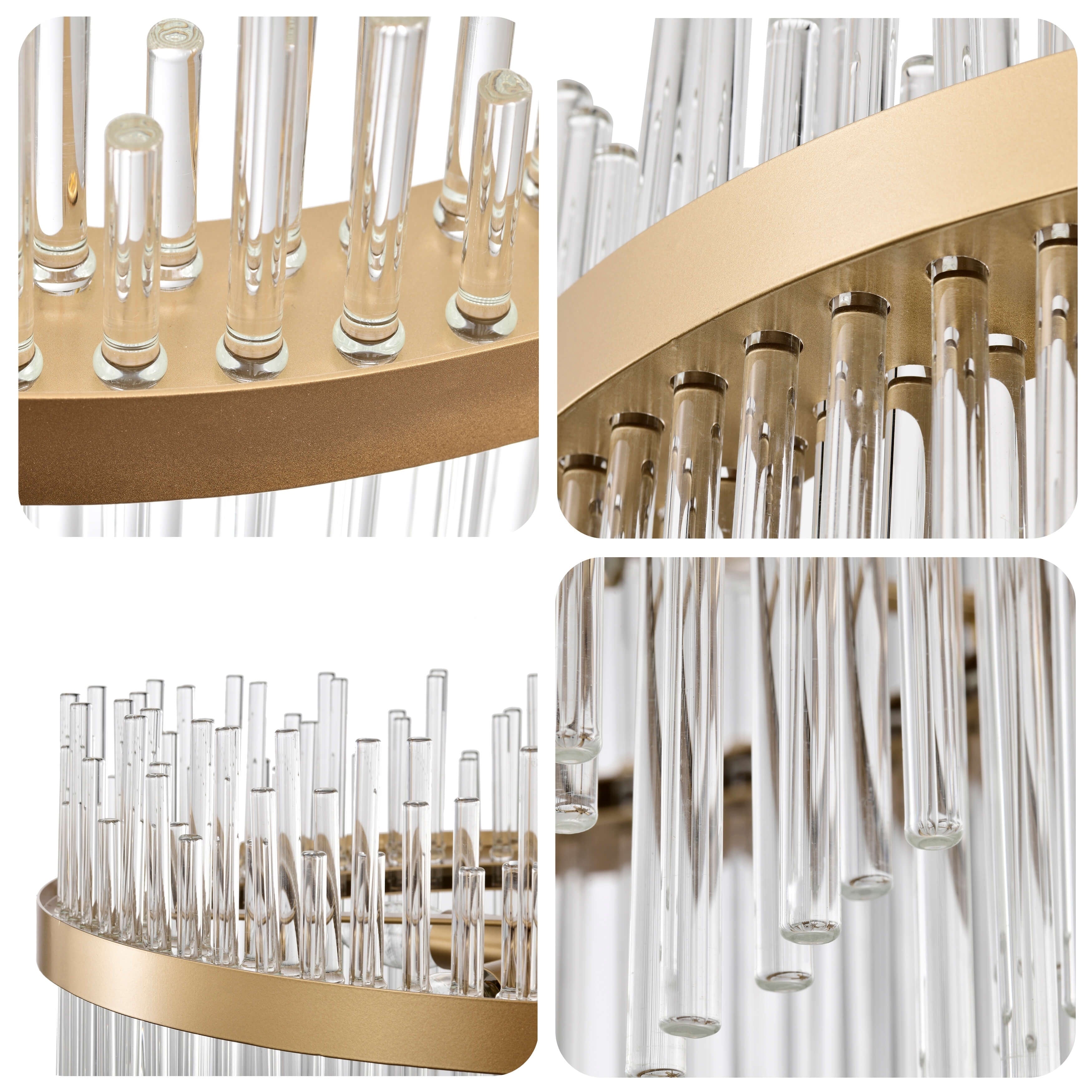 Chandail Casandra à 5 lumières en bronze brillant avec barres en verre transparent - Bronze brillant