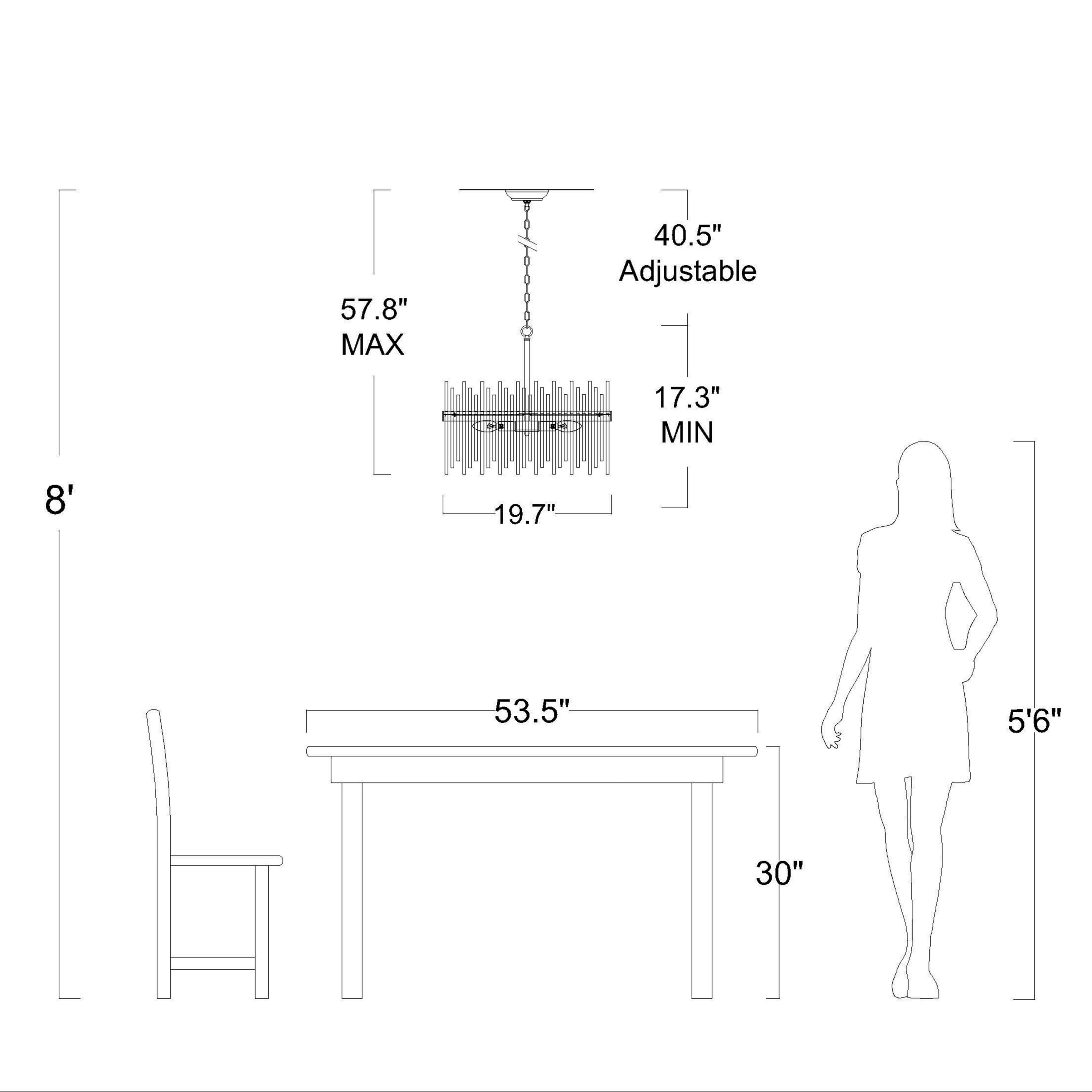 Chandail Casandra à 5 lumières en bronze brillant avec barres en verre transparent - Bronze brillant