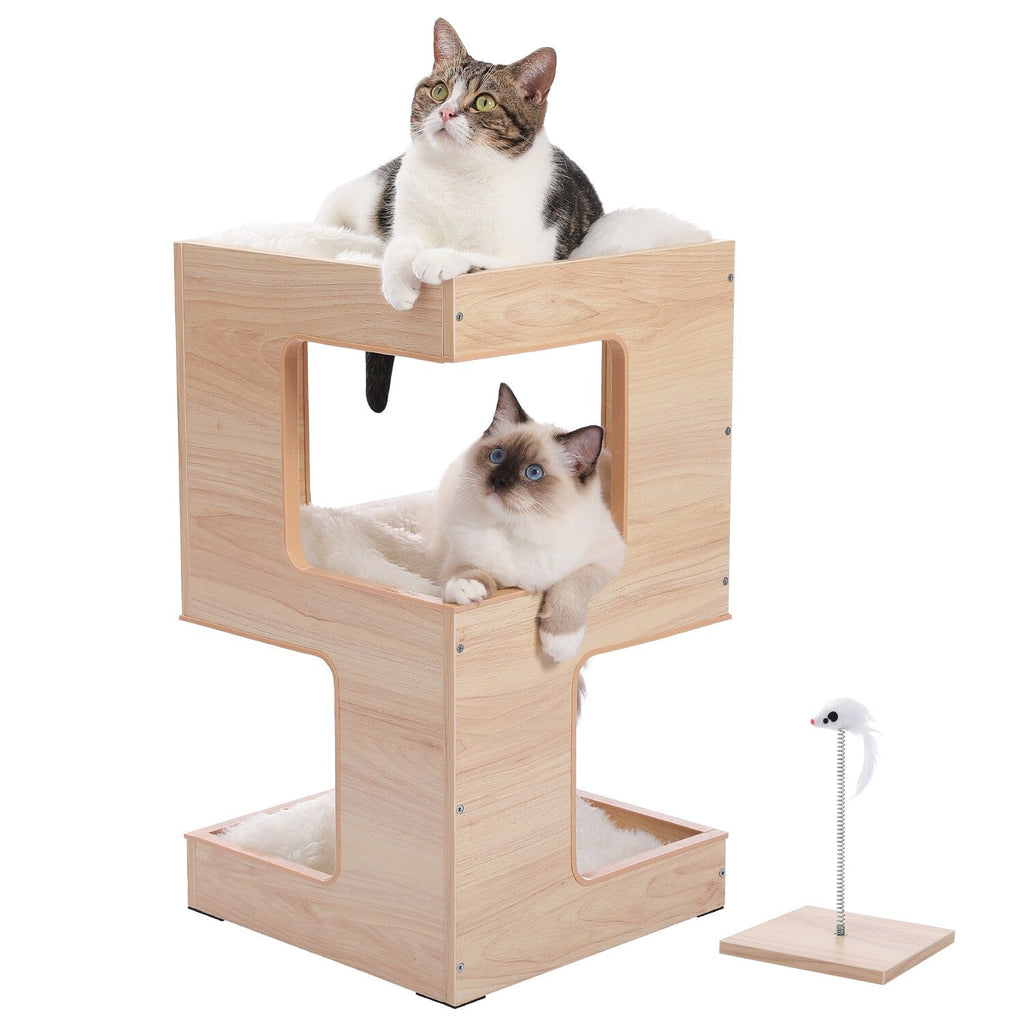 Maison pour chat, lit pour chat, arbre à chat avec surface à gratter et coussins amovibles