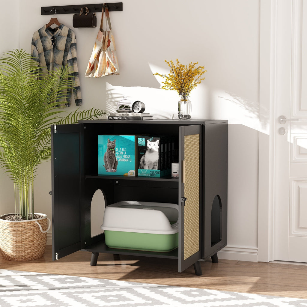 Abri pour litière de chat, maison pour chat, table d'appoint, porte-manteau, armoire, bibliothèque