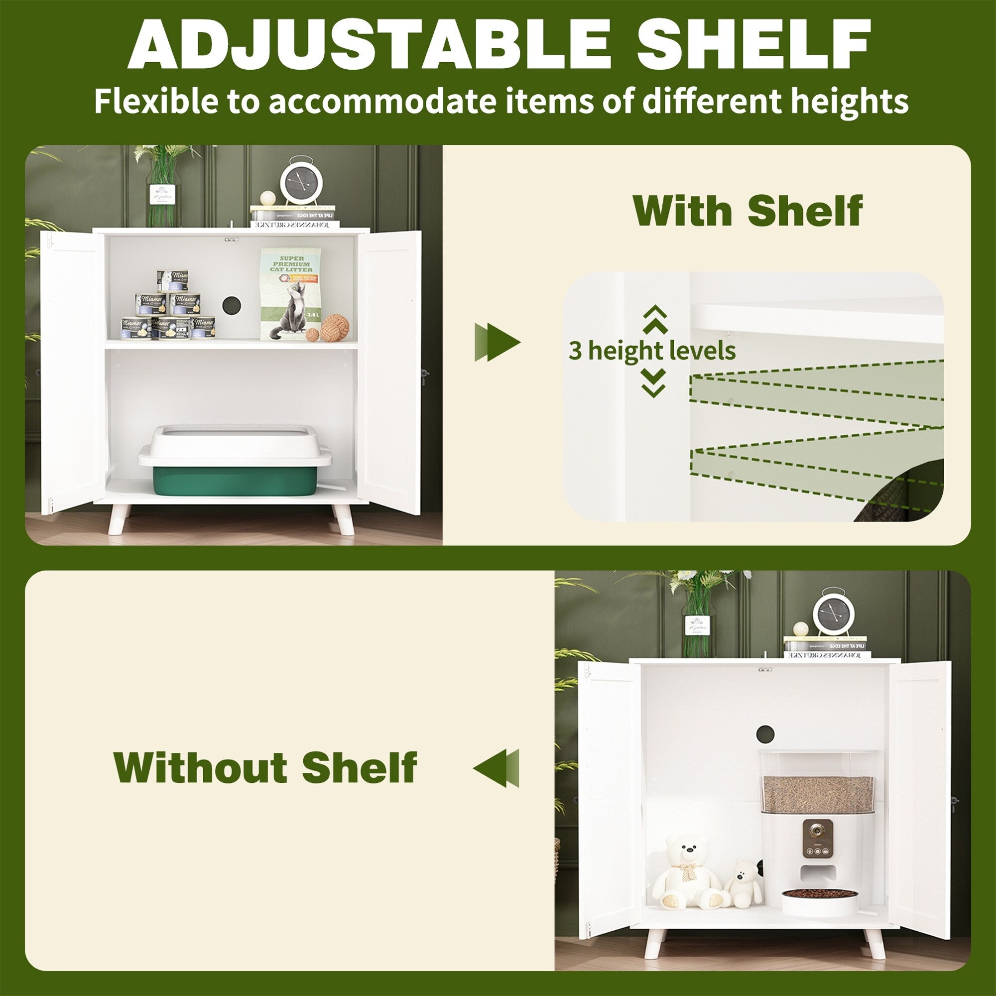 Abri pour litière de chat, maison pour chat, table d'appoint, porte-manteau, armoire, bibliothèque