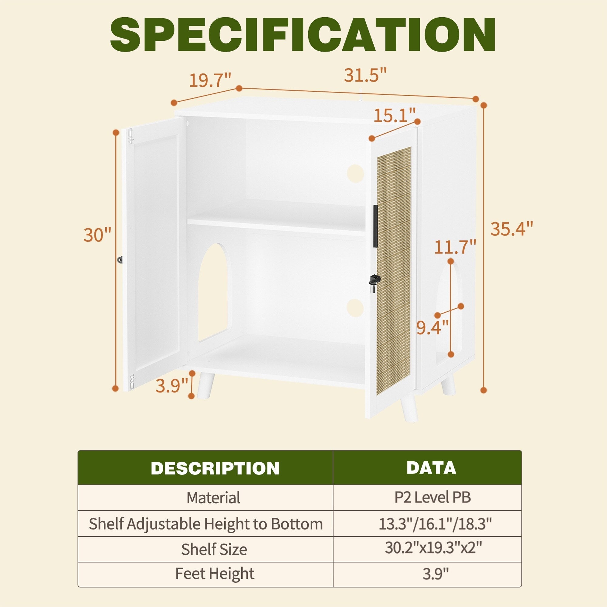 Abri pour litière de chat, maison pour chat, table d'appoint, porte-manteau, armoire, bibliothèque