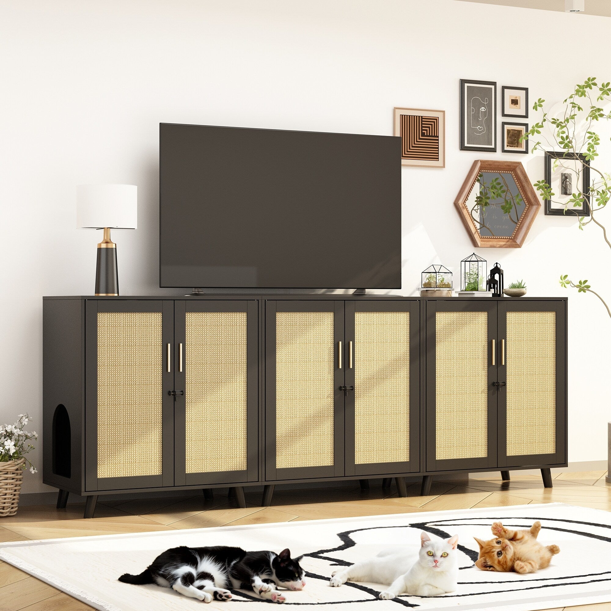 Abri pour litière de chat, maison pour chat, table d'appoint, porte-manteau, armoire, bibliothèque