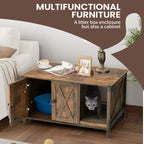 Abri pour litière de chat, meuble de salle de bain pour chat en bois dissimulé avec poteau à gratter.