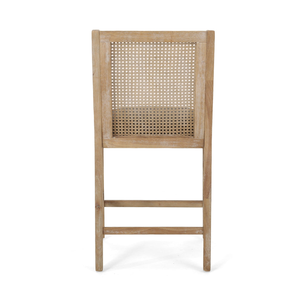 Christopher Knight Home, tabourets de bar Cataldo, pieds en bois et osier, revêtement en tissu, hauteur 65 cm (lot de 2)