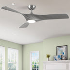 Ventilateur de plafond avec éclairage, ventilateur de plafond 52 pouces avec télécommande, LED à intensité variable et température tri-couleur