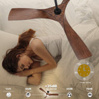 Ventilateur de plafond avec éclairage, ventilateur de plafond 52 pouces avec télécommande, LED à intensité variable et température tri-couleur