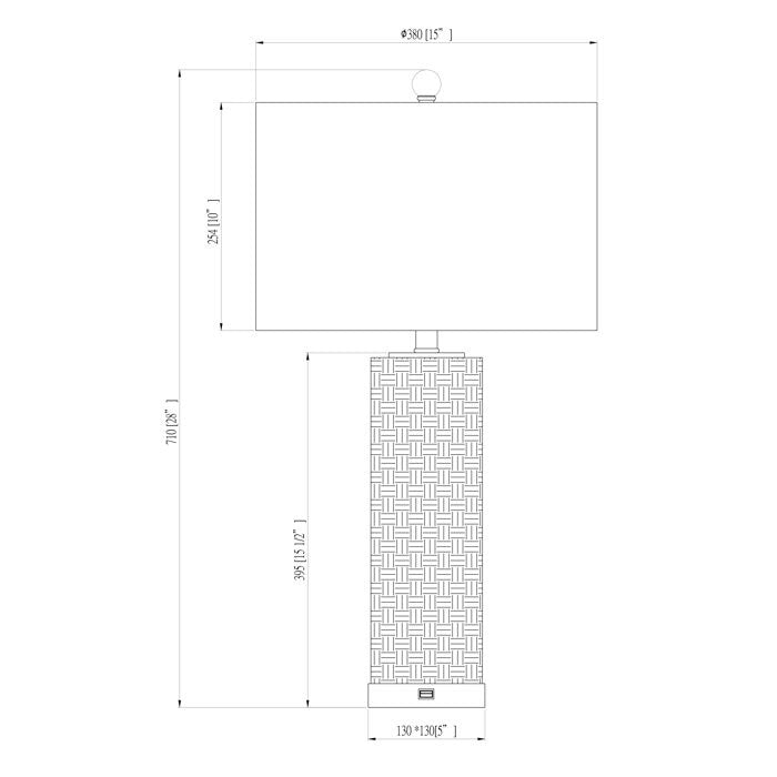 Ensemble lampe de table USB en céramique