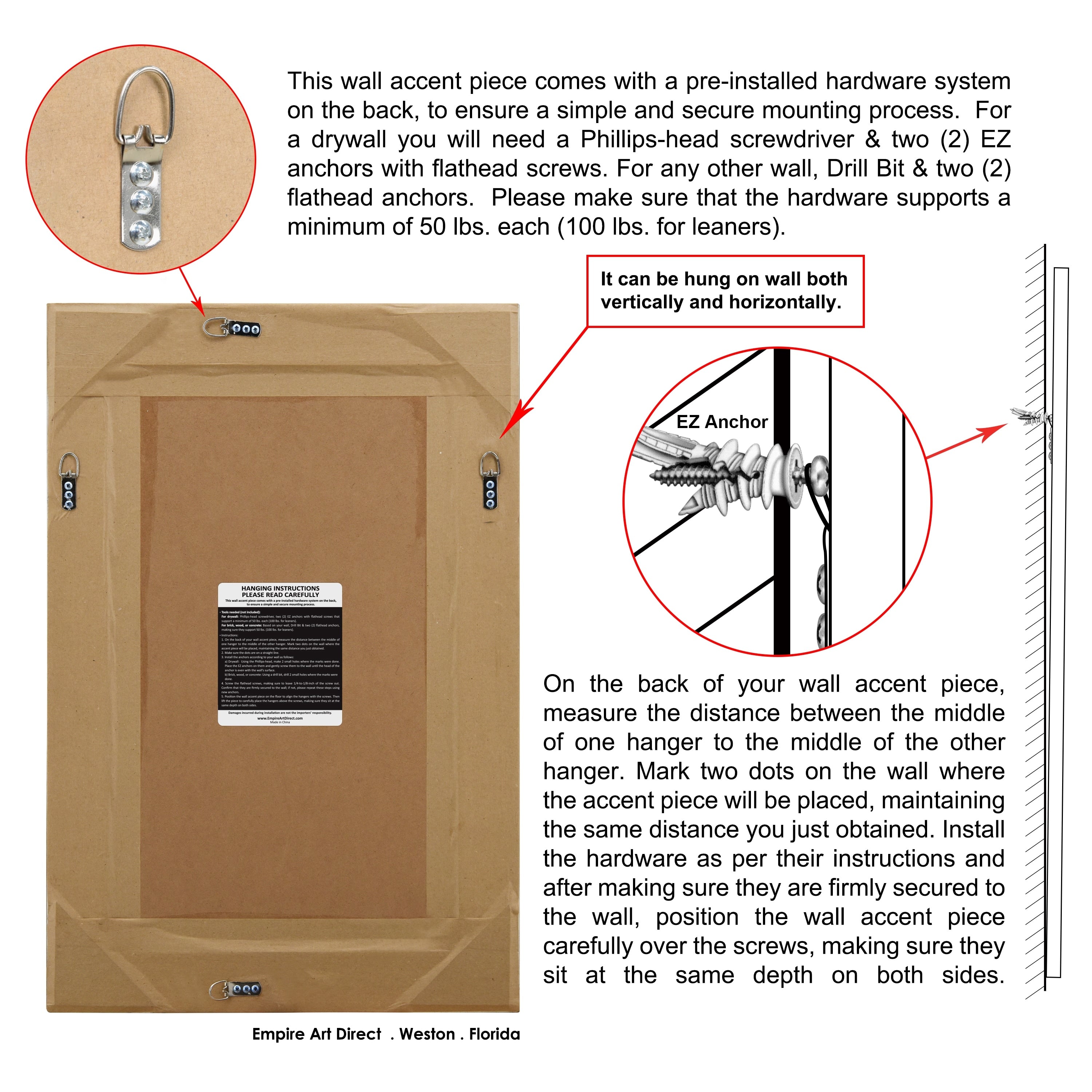 Miroir mural rectangulaire à biseau avec perles champagne - Transparent