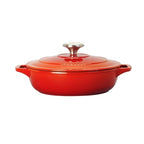 Casserole en fonte d'aluminium émaillée Chasseur avec couvercle, 1,4 quart, rouge