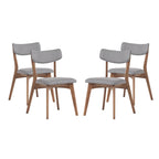 Chaises de salle à manger Chazz en bois de caoutchouc rembourré, style moderne du milieu du siècle, par Christopher Knight Home (lot de 2/4)