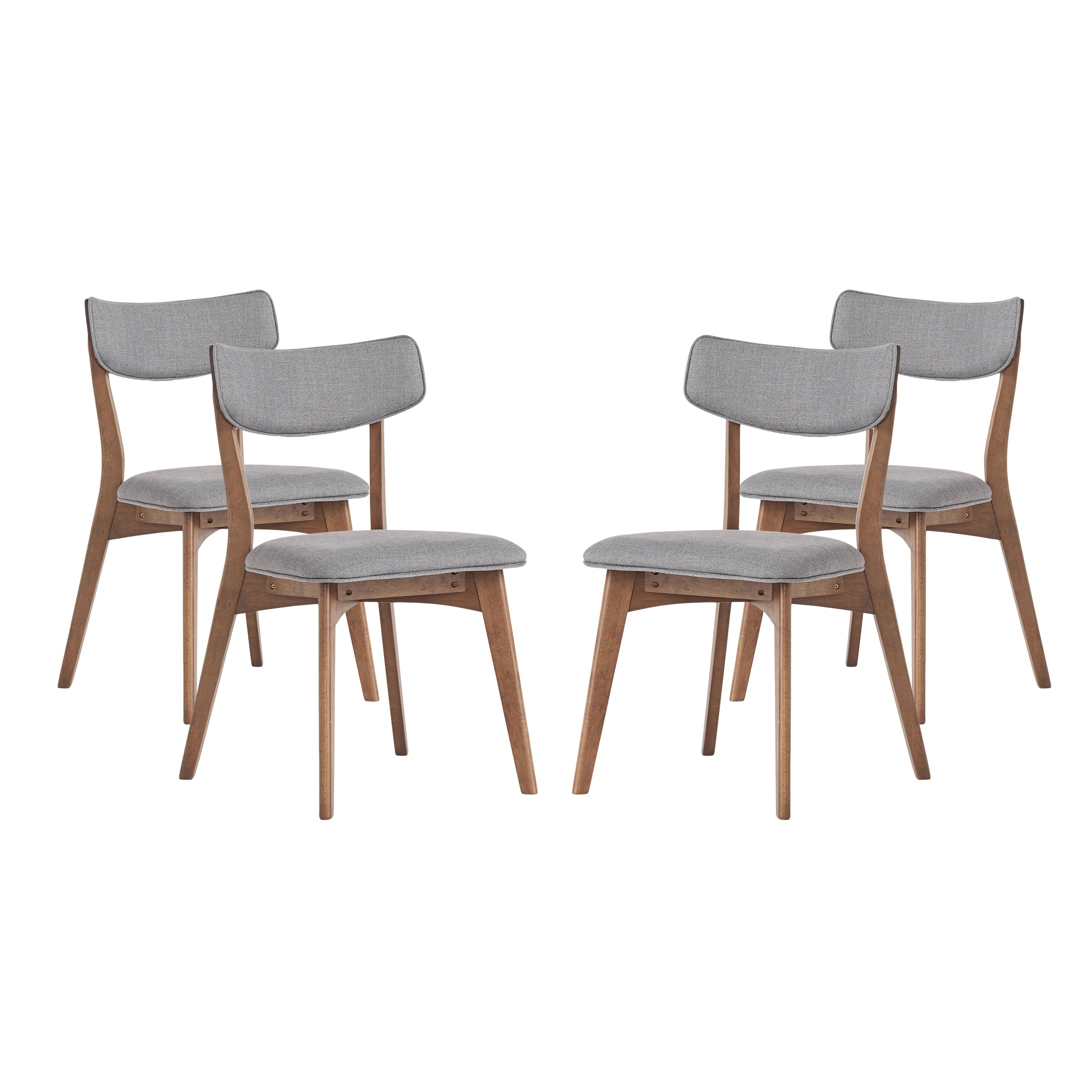 Chaises de salle à manger Chazz en bois de caoutchouc rembourré, style moderne du milieu du siècle, par Christopher Knight Home (lot de 2/4)