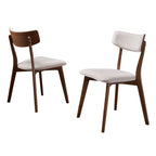 Chaises de salle à manger Chazz en bois de caoutchouc rembourré, style moderne du milieu du siècle, par Christopher Knight Home (lot de 2/4)