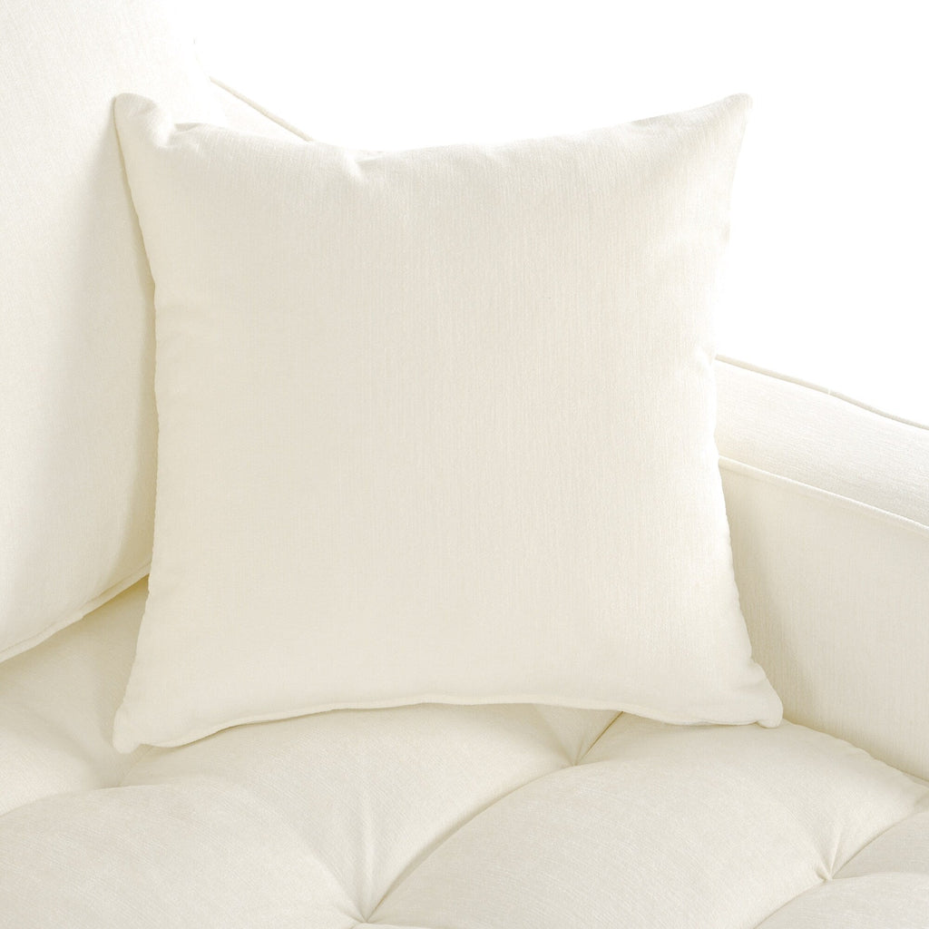 Canapé-lit méridienne en chenille, canapé rembourré avec dossier capitonné et 2 coussins amovibles pour salon