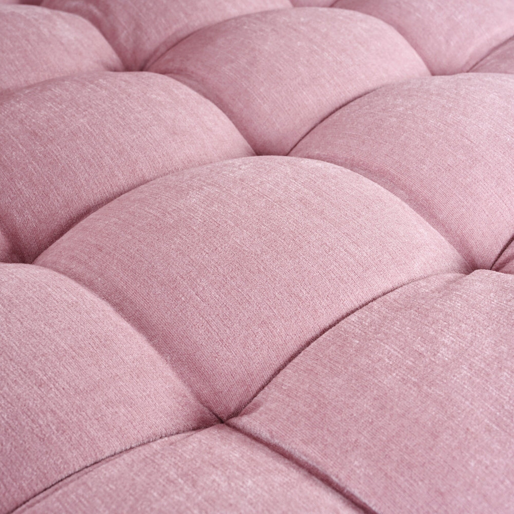 Canapé-lit méridienne en chenille, canapé rembourré avec dossier capitonné et 2 coussins amovibles pour salon