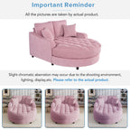 Canapé-lit méridienne en chenille, canapé rembourré avec dossier capitonné et 2 coussins amovibles pour salon