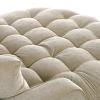 Canapé-lit méridienne en chenille, canapé rembourré avec dossier capitonné et 2 coussins amovibles pour salon