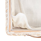 happimess Coffre de rangement sous lit en jonc et bois avec roulettes et poignées