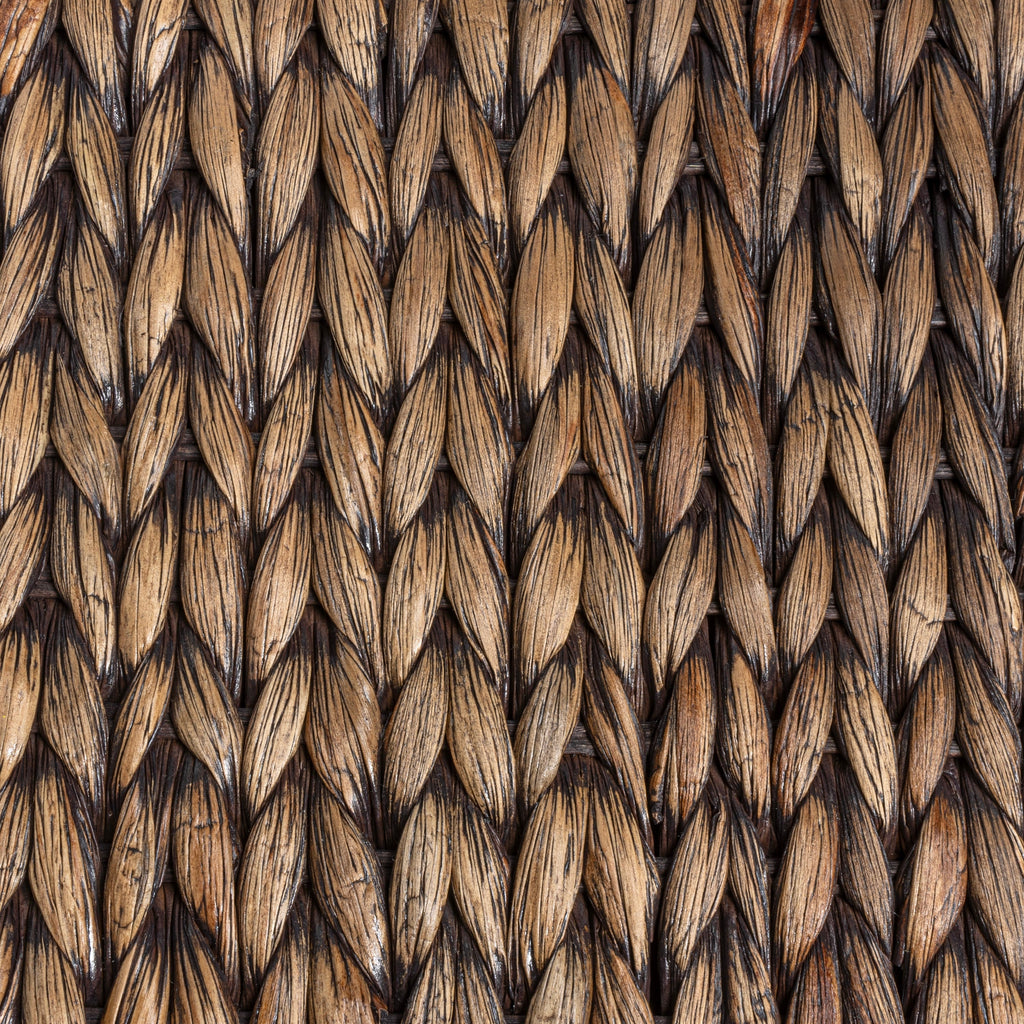 happimess Coffre de rangement sous lit en jonc et bois avec roulettes et poignées